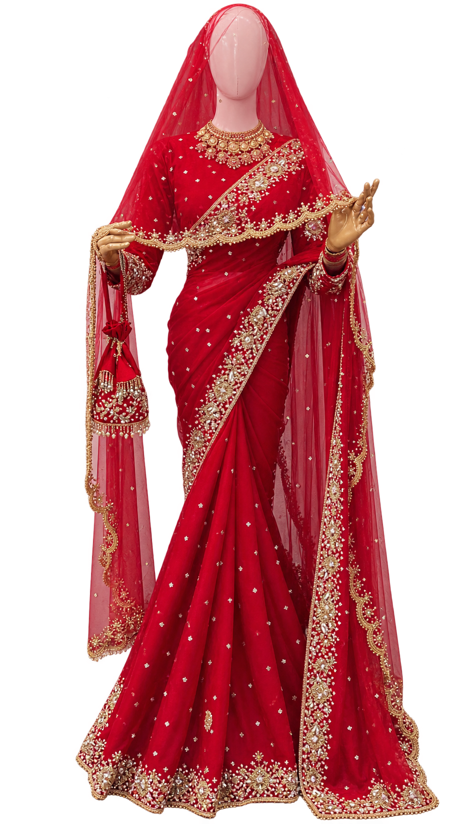 Karwa Chauth Special Red Designer Sequence Saree