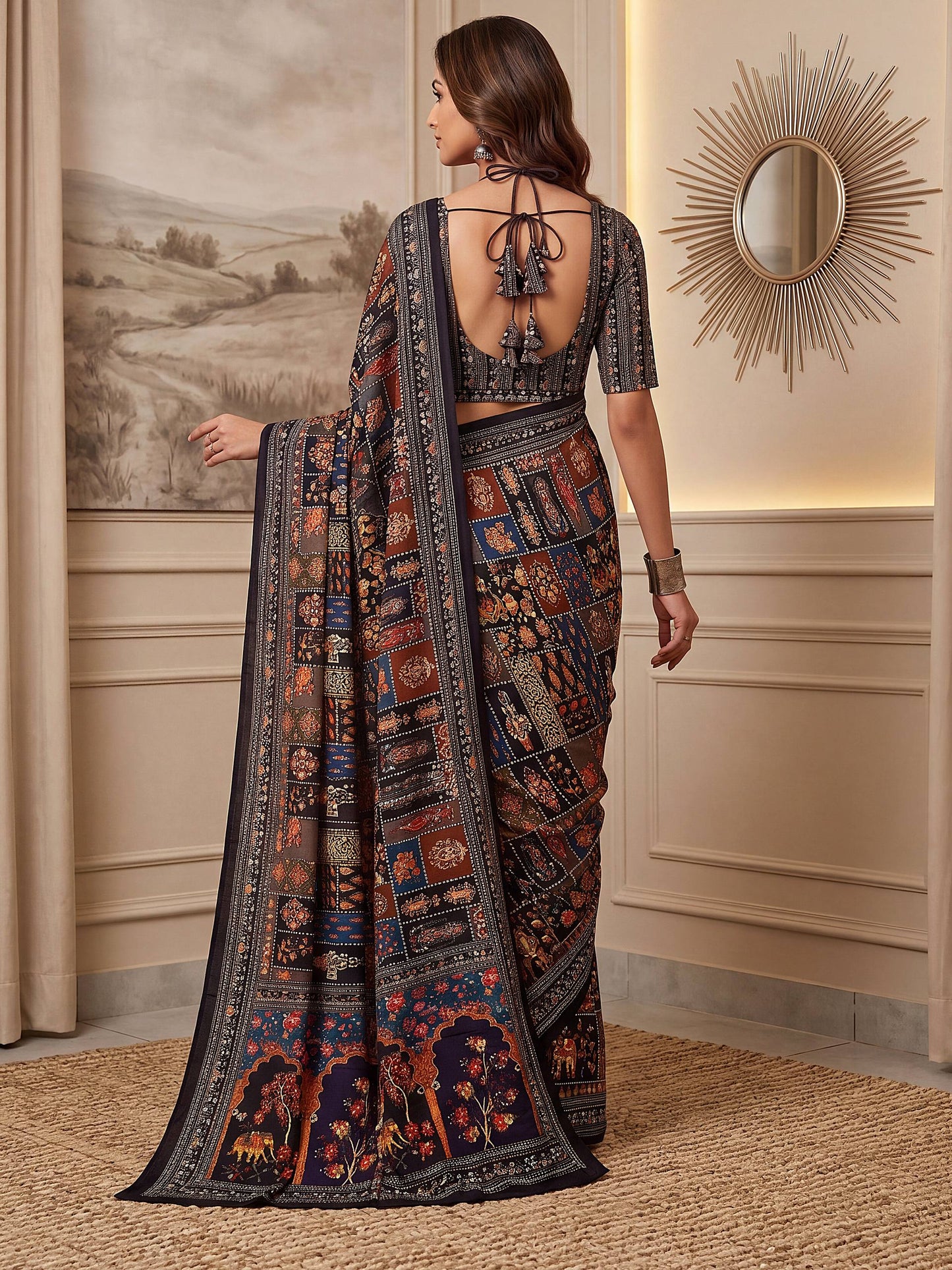Black Ajrak Print Semi Modal Silk Saree with Heavy Mirror Work and Designer Border
Premium Black Ajrak Semi Modal Silk Saree for Wedding and Festive Wear
Traditional Black Ajrak Saree with Real Mirror Work and Viscose Latkan Pallu
Elegant Black Ajrak Silk Saree for Party Wear and Special Occasions
Designer Black Ajrak Print Saree with Unstitched Blouse Piece
Luxury Semi Modal Silk Black Ajrak Saree with Handcrafted Mirror Work
Women's Black Ajrak Saree with Traditional Print and Rich Pallu Border
Premium
