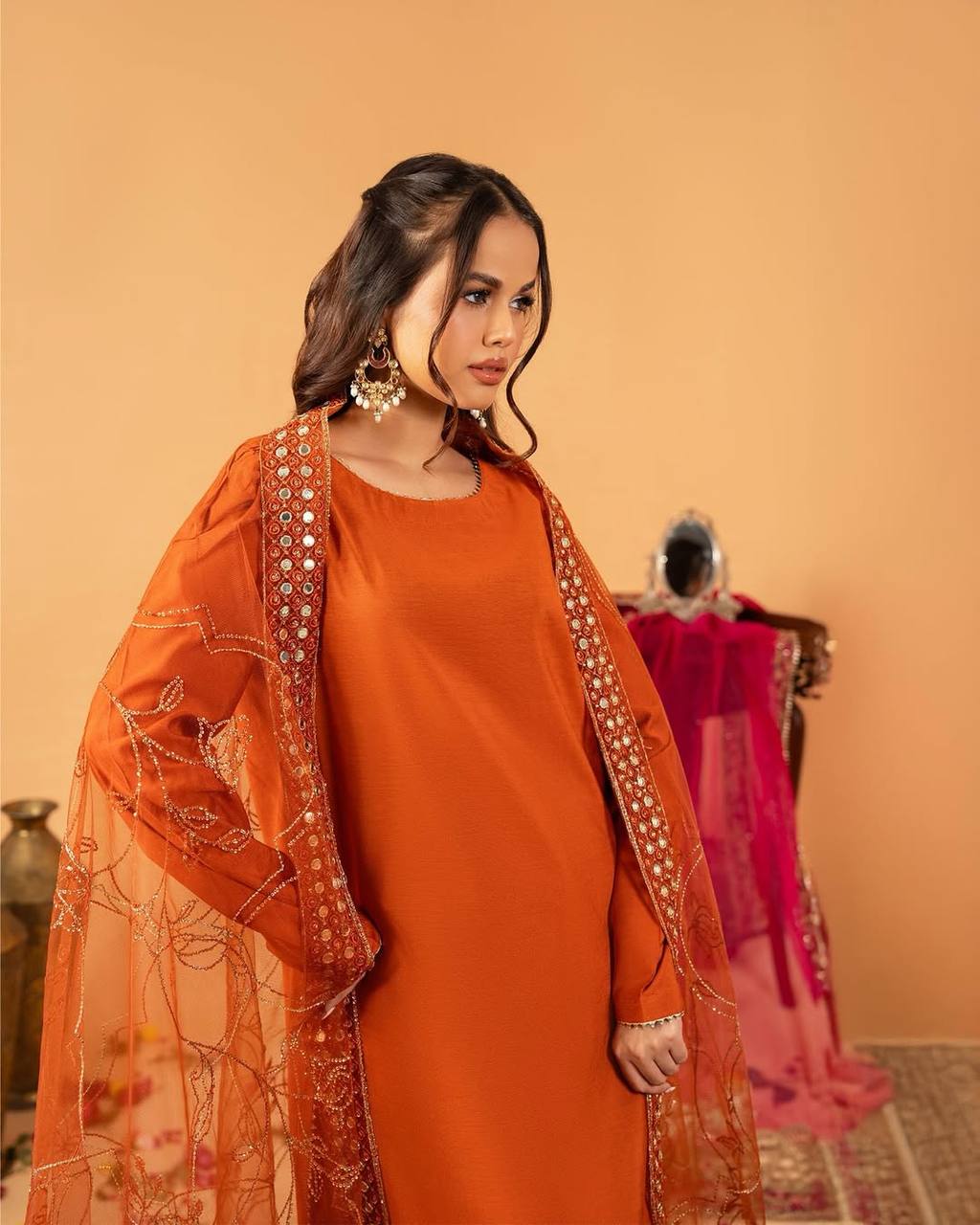 Gorgeous Crepe Silk Farshi Salwar Designer Set