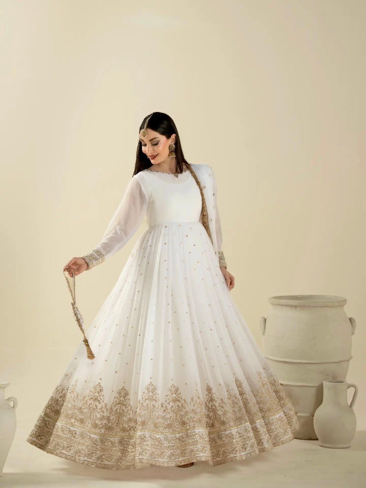 Designer Party Wear  Pure Faux Georgette Gown Set