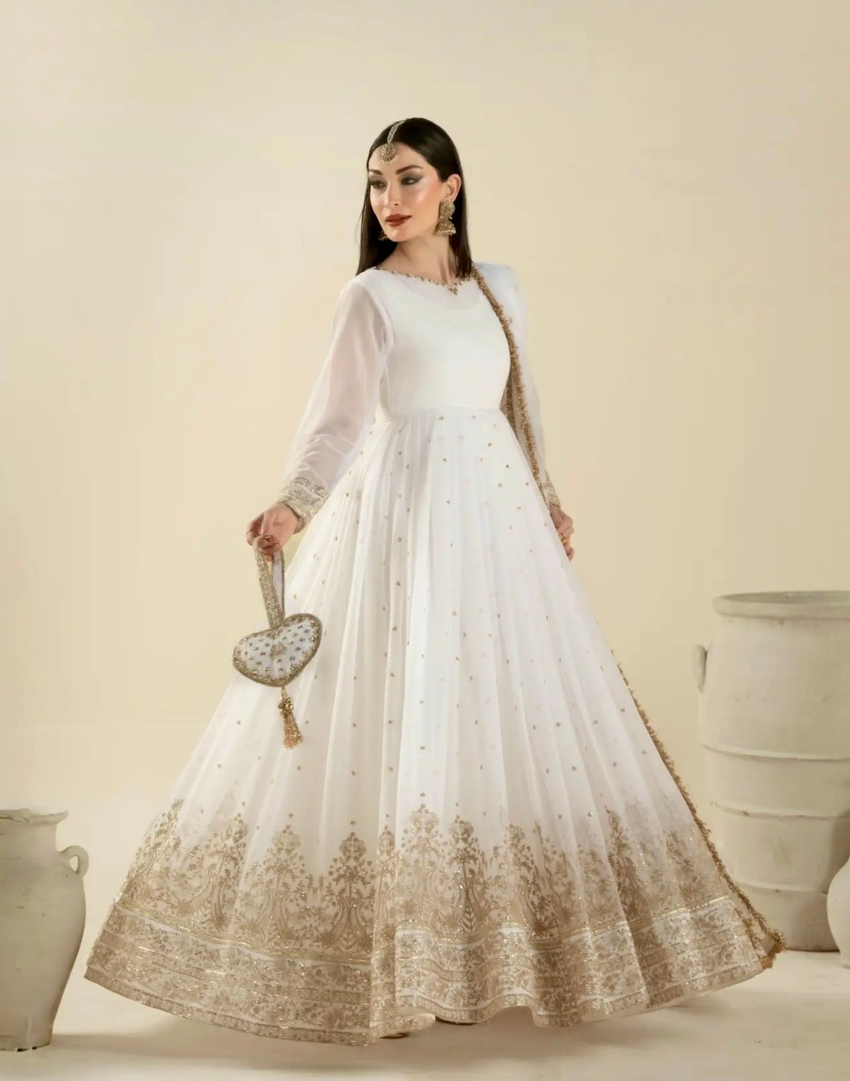 Designer Party Wear  Pure Faux Georgette Gown Set
