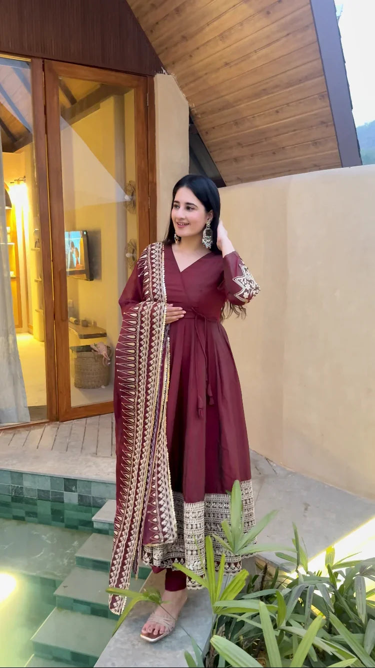 Amrapali Trend Heavy Embroidered Anarkali Suit with Organza Dupatta