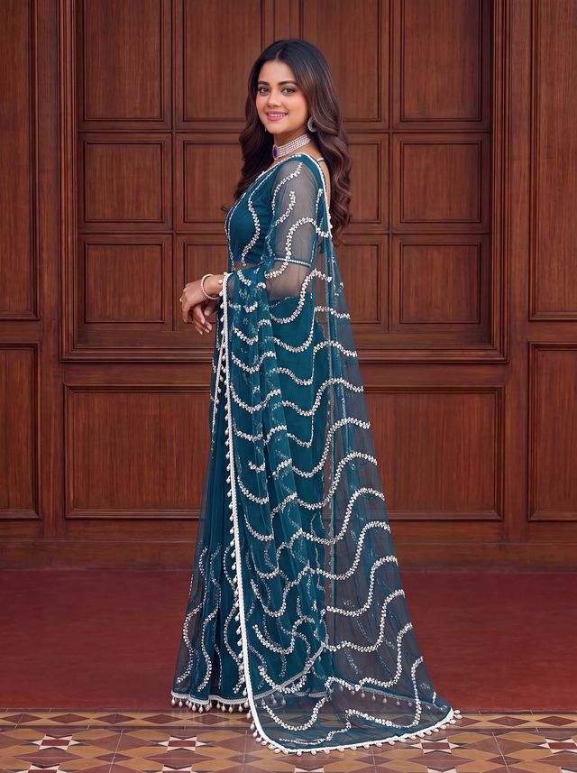 Intricately Bidds handwork embroidered saree