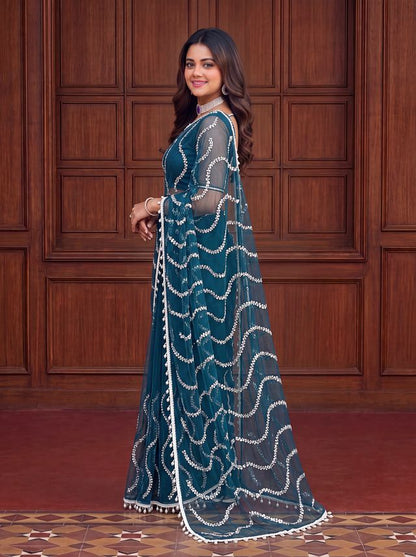 Intricately Bidds handwork embroidered saree