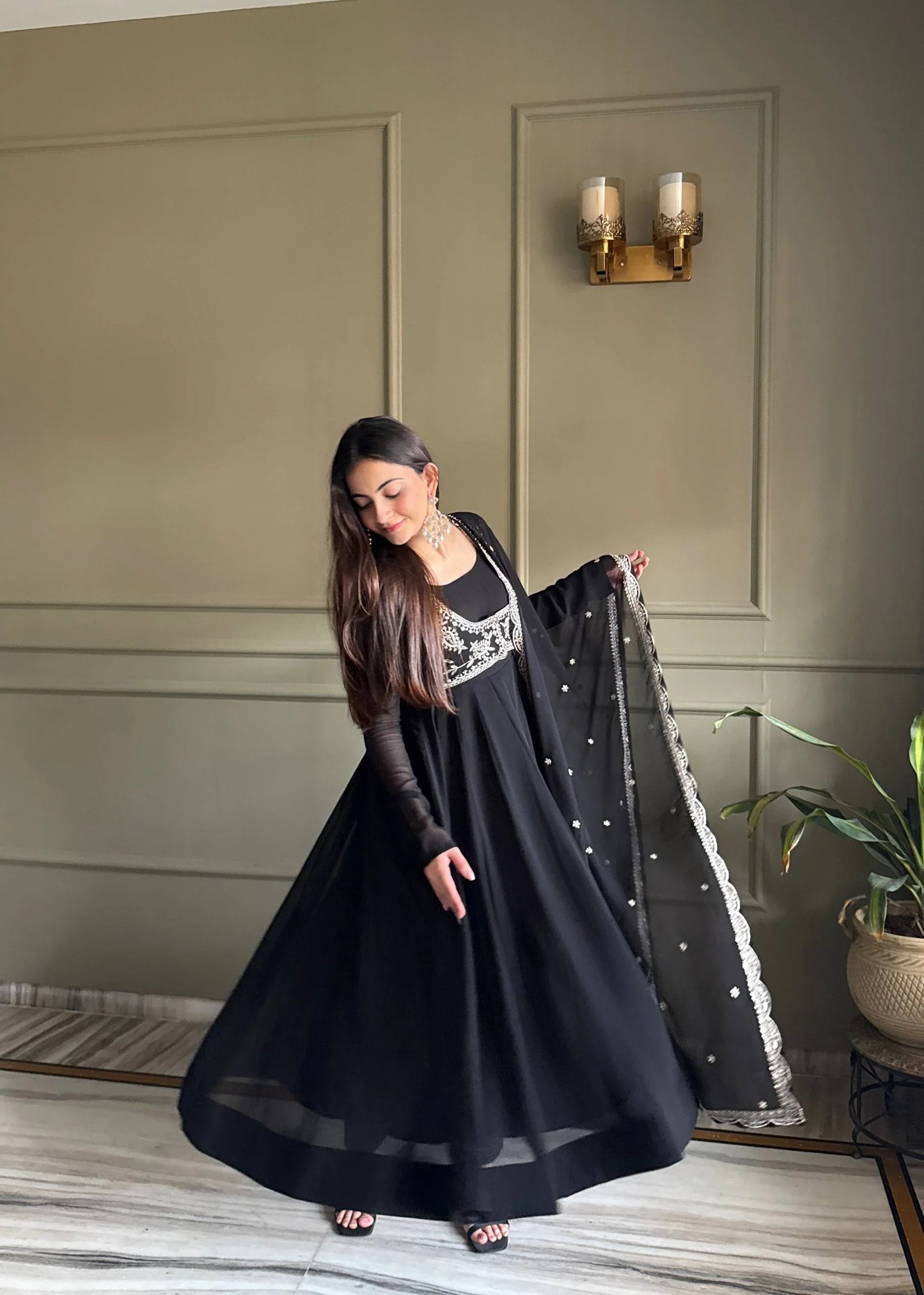 Amrapali Trend Heavy Fox Georgette Designer Anarkali Gown Set with Dupatta