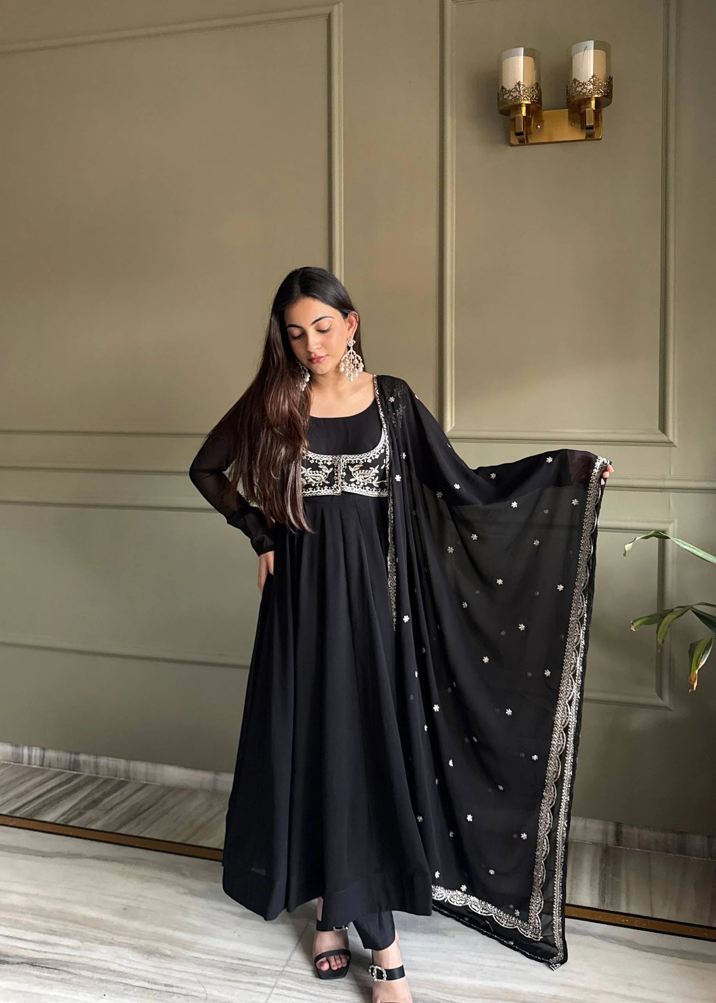 Amrapali Trend Heavy Fox Georgette Designer Anarkali Gown Set with Dupatta