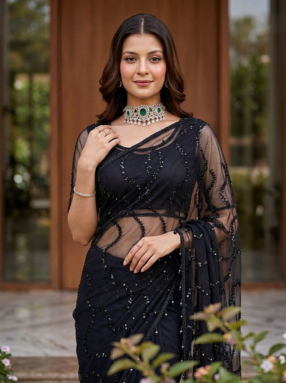 Intricately Bidds handwork embroidered saree