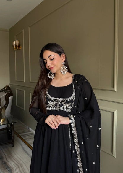 Amrapali Trend Heavy Fox Georgette Designer Anarkali Gown Set with Dupatta