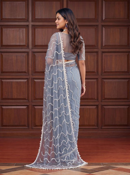 Intricately Bidds handwork embroidered saree