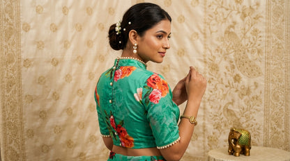 Luxury Floral Print Georgette Saree | Wedding & Festive Wear