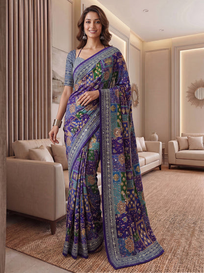 Premium Party Wear Chinon Saree with Real Mirror Embellishments
Soft Chinon Digital Print Saree with Matching Unstitched Blouse
Designer Ajrak Mirror Work Saree for Weddings and Special Occasions