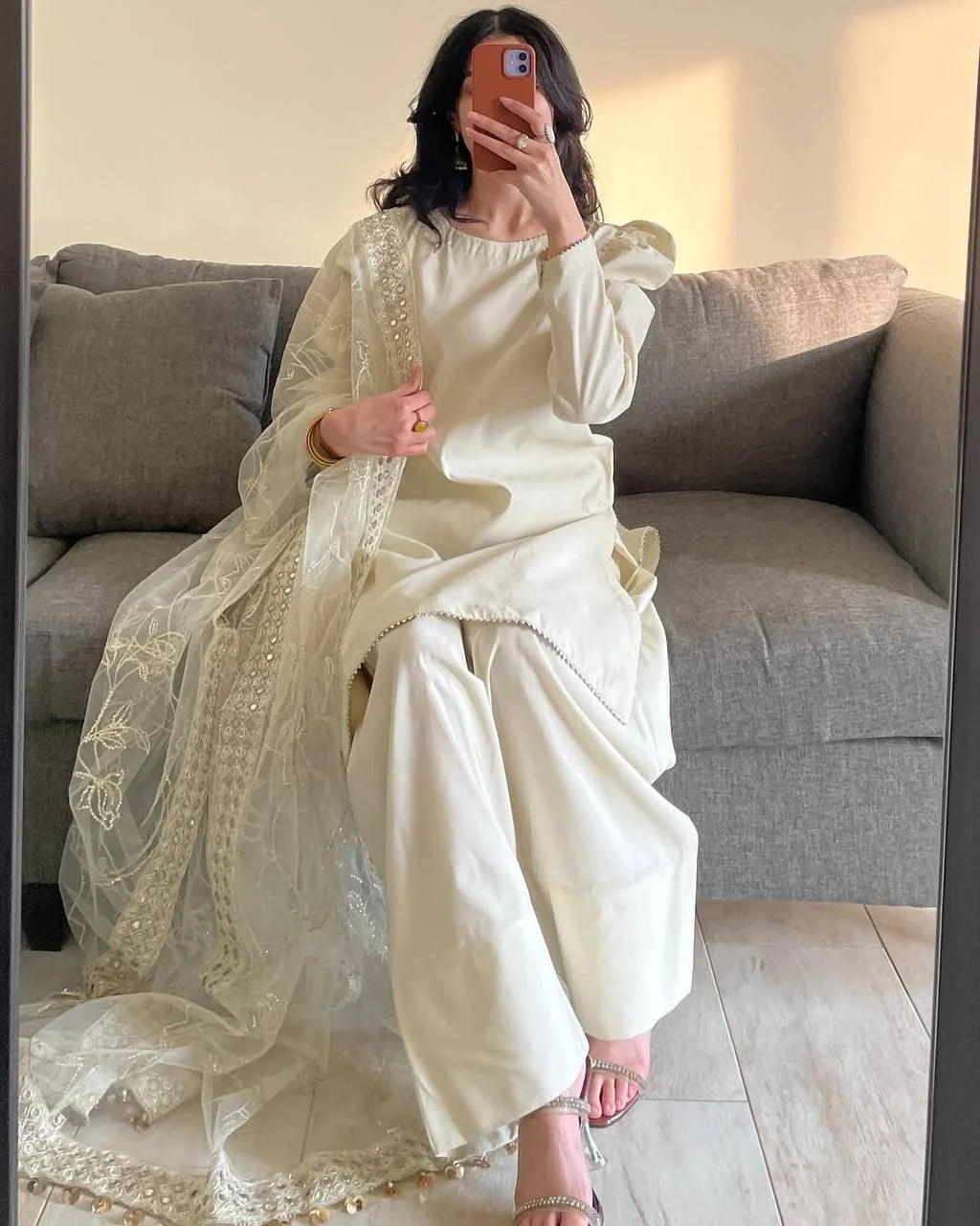 Gorgeous Crepe Silk Farshi Salwar Designer Set
