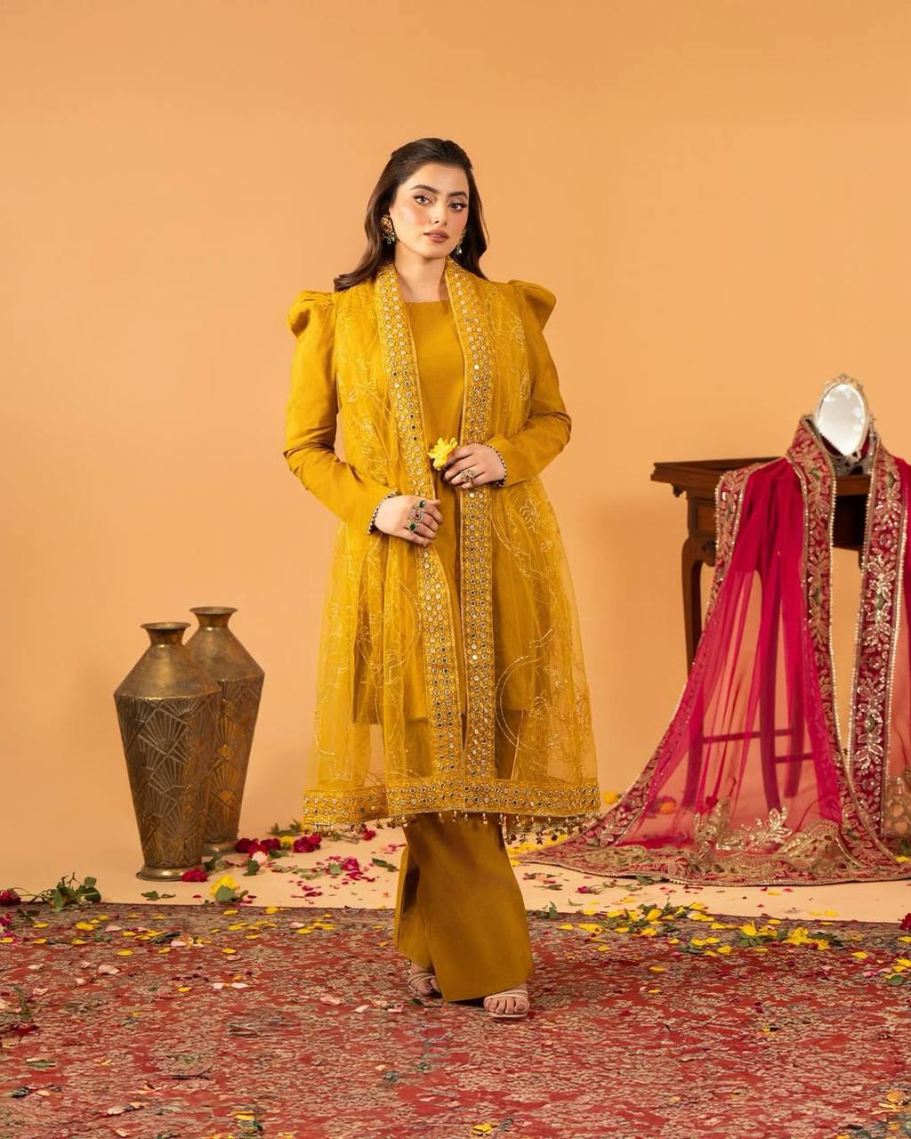 Gorgeous Crepe Silk Farshi Salwar Designer Set