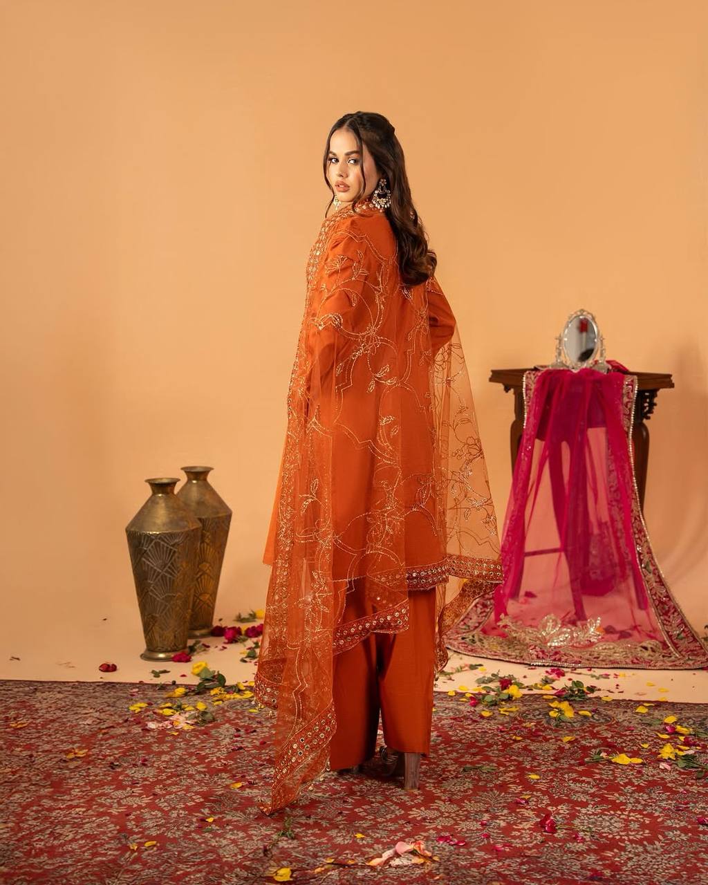 Gorgeous Crepe Silk Farshi Salwar Designer Set