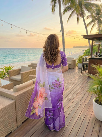 Designer Floral Georgette Saree for Women | Festive & Party Collection