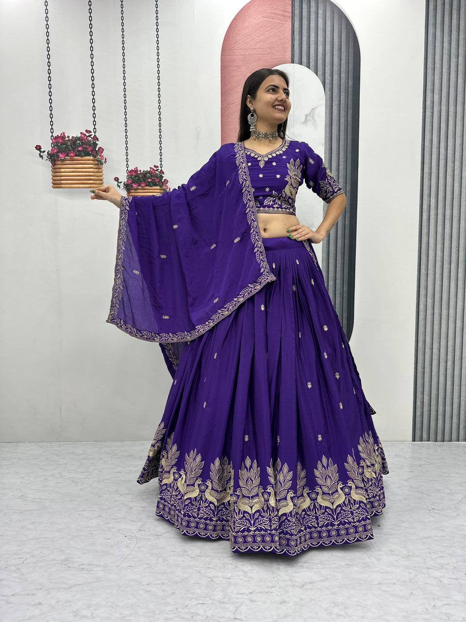 Designer Embroidered Lehenga Choli with Elegant Dupatta for Wedding and Festive Wear