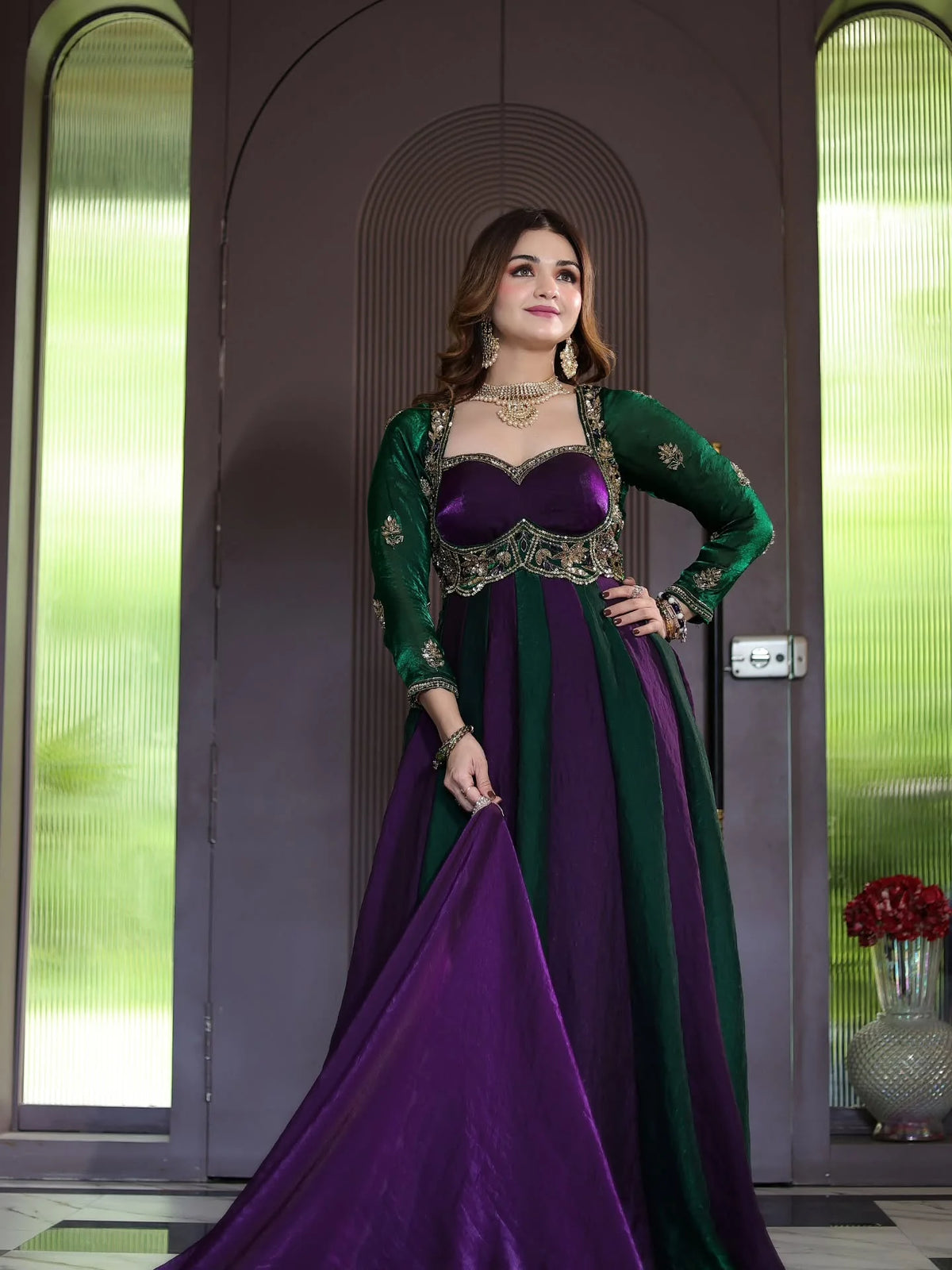 Heavy Fendy dupatta with 5mm sequin and embroidery work