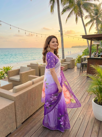 Designer Floral Georgette Saree for Women | Festive & Party Collection