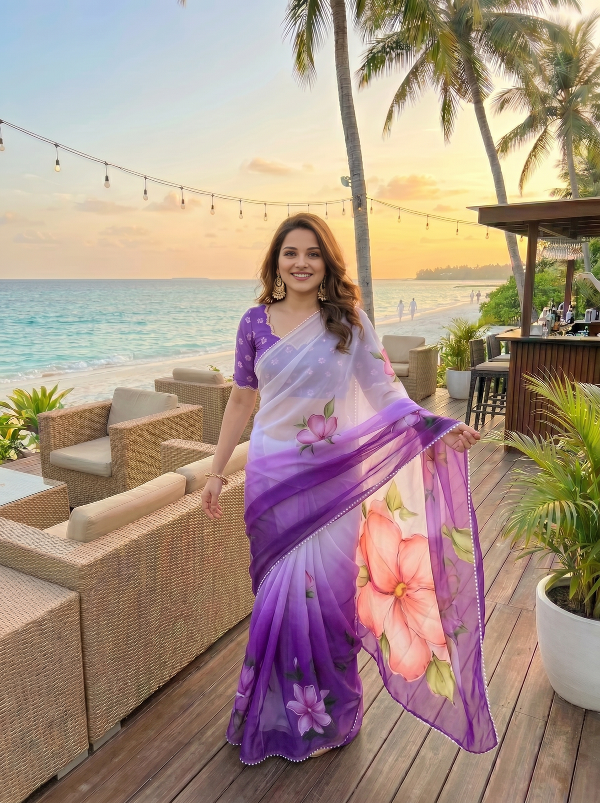 Designer Floral Georgette Saree for Women | Festive & Party Collection