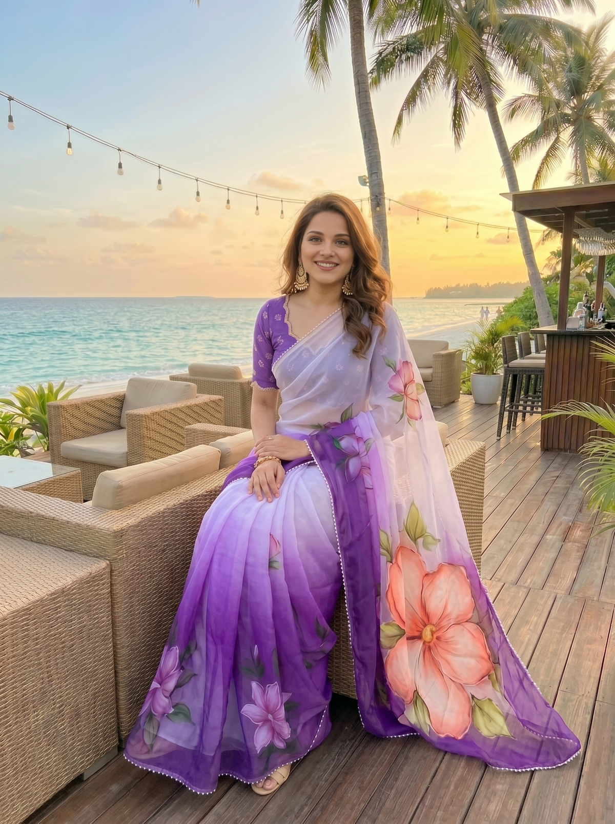 Designer Floral Georgette Saree for Women | Festive & Party Collection