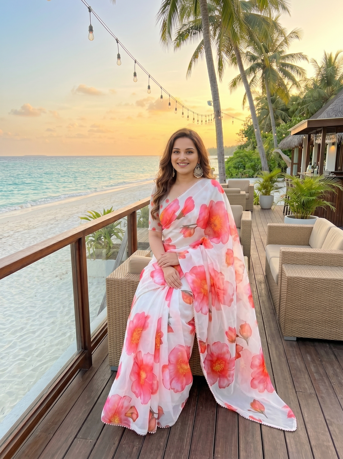 Designer Floral Georgette Saree for Women | Festive & Party Collection