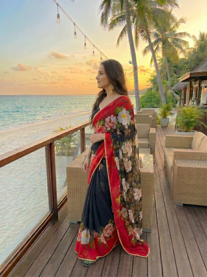 Designer Floral Georgette Saree for Women | Festive & Party Collection