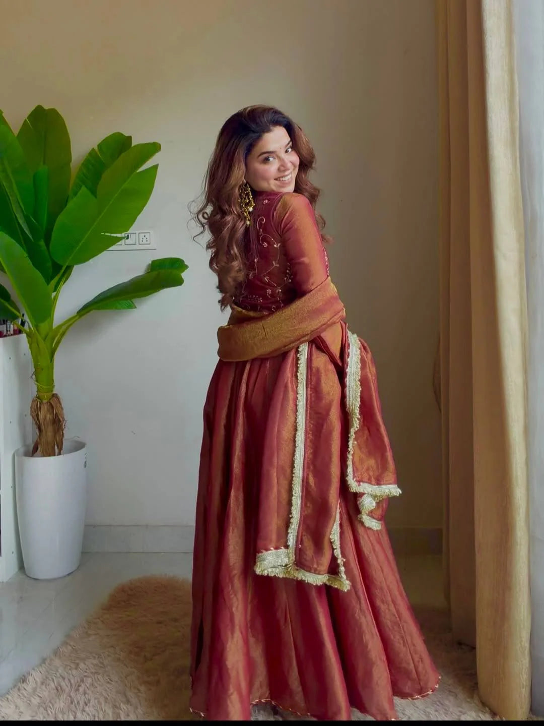 Amrapali Trend Designer Embroidered Koti Anarkali Suit in Heavy Silk | Party Wear Set