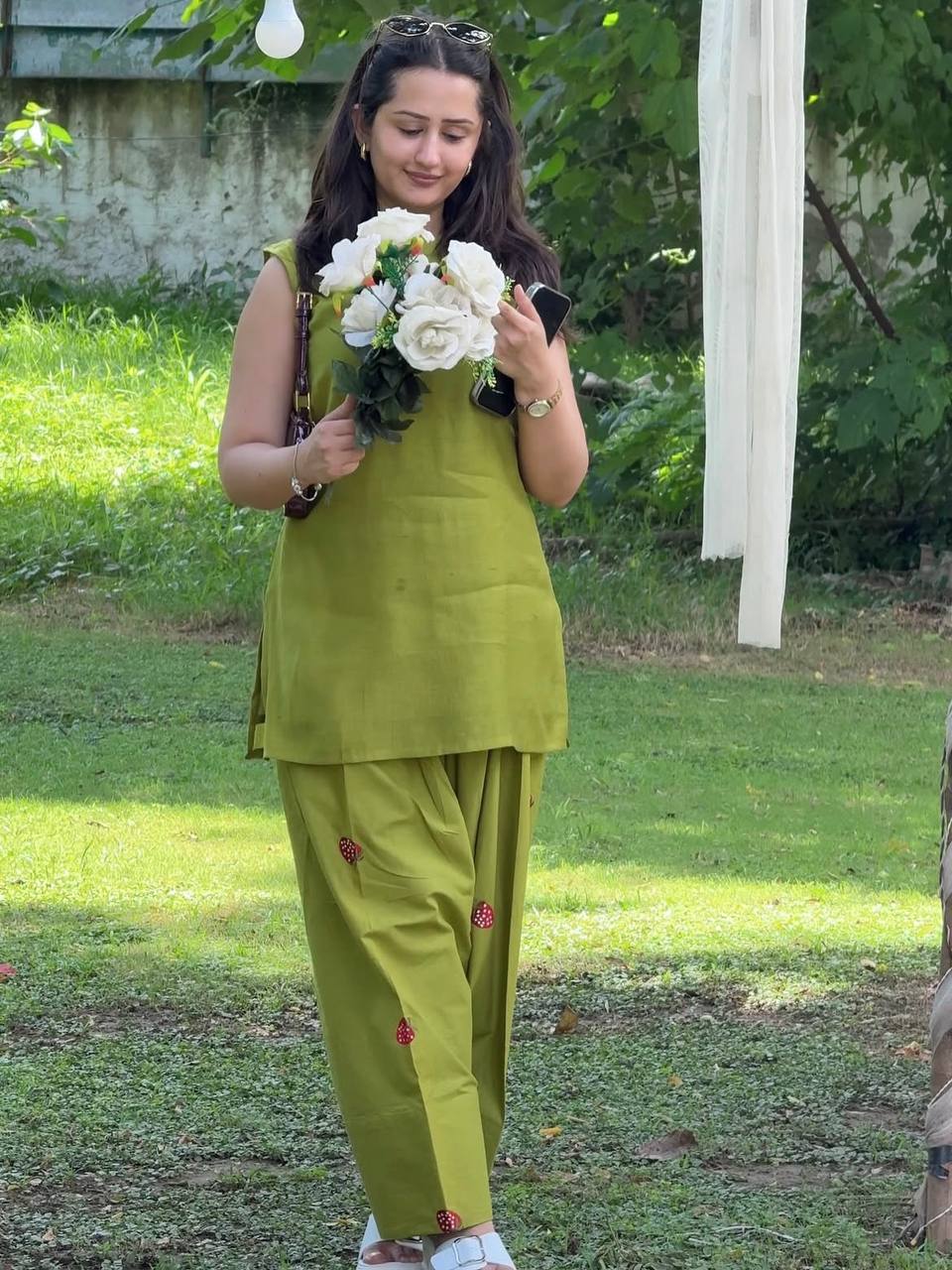 signer Mal Chanderi Cotton FarsDehi Salwar Suit with Multi Needle Embroidery & Fancy Border – Wedding, Festive & Party Wear