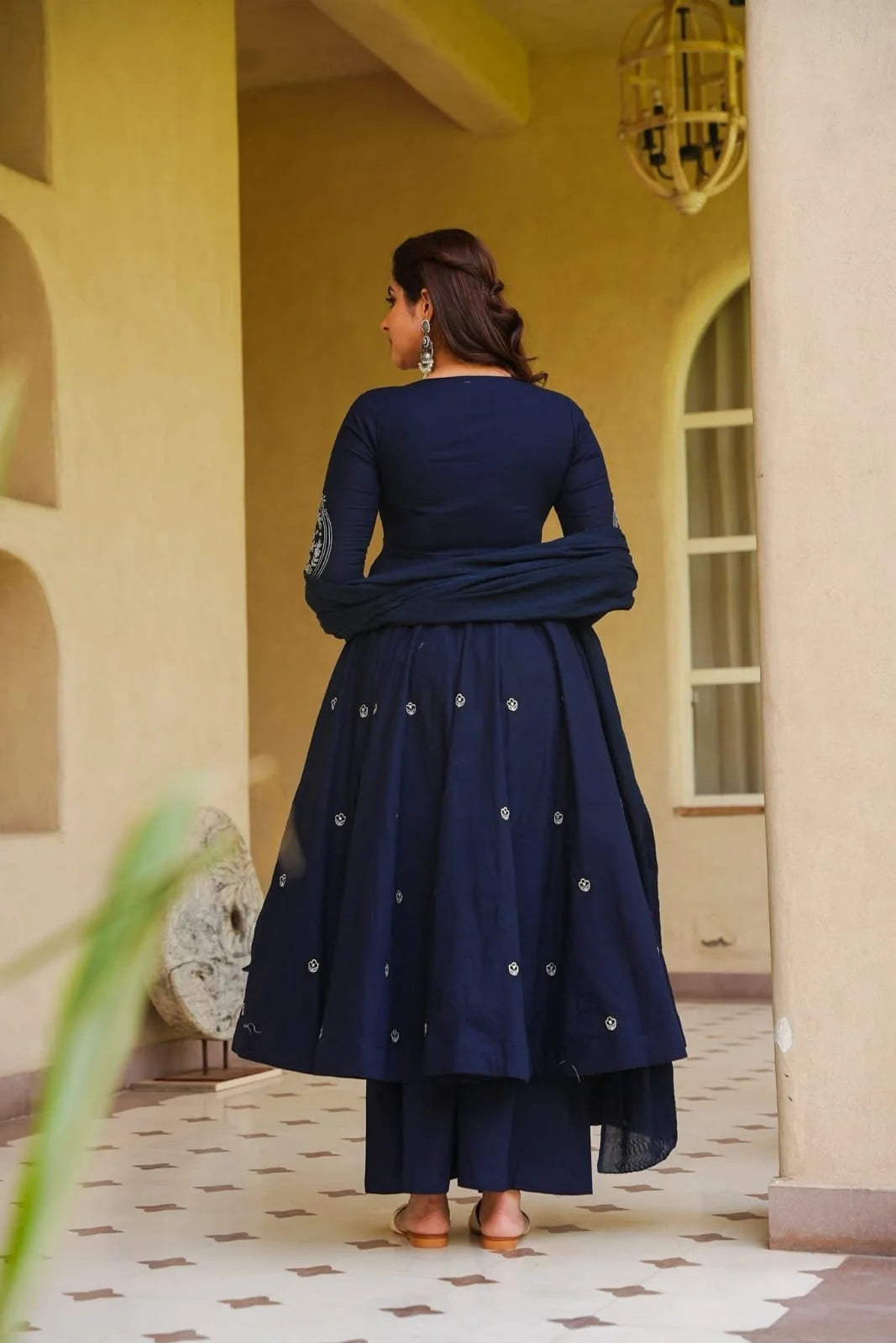 Amrapali Tremd Heavy Embroidered Roman Silk Anarkali Suit with Palazzo and Dupatta