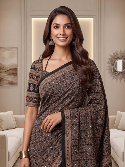 Black Ajrak Print Semi Modal Silk Saree with Heavy Mirror Work and Designer Border
Premium Black Ajrak Semi Modal Silk Saree for Wedding and Festive Wear
Traditional Black Ajrak Saree with Real Mirror Work and Viscose Latkan Pallu
Elegant Black Ajrak Silk Saree for Party Wear and Special Occasions
Designer Black Ajrak Print Saree with Unstitched Blouse Piece
Luxury Semi Modal Silk Black Ajrak Saree with Handcrafted Mirror Work
Women's Black Ajrak Saree with Traditional Print and Rich Pallu Border
Premium Pa