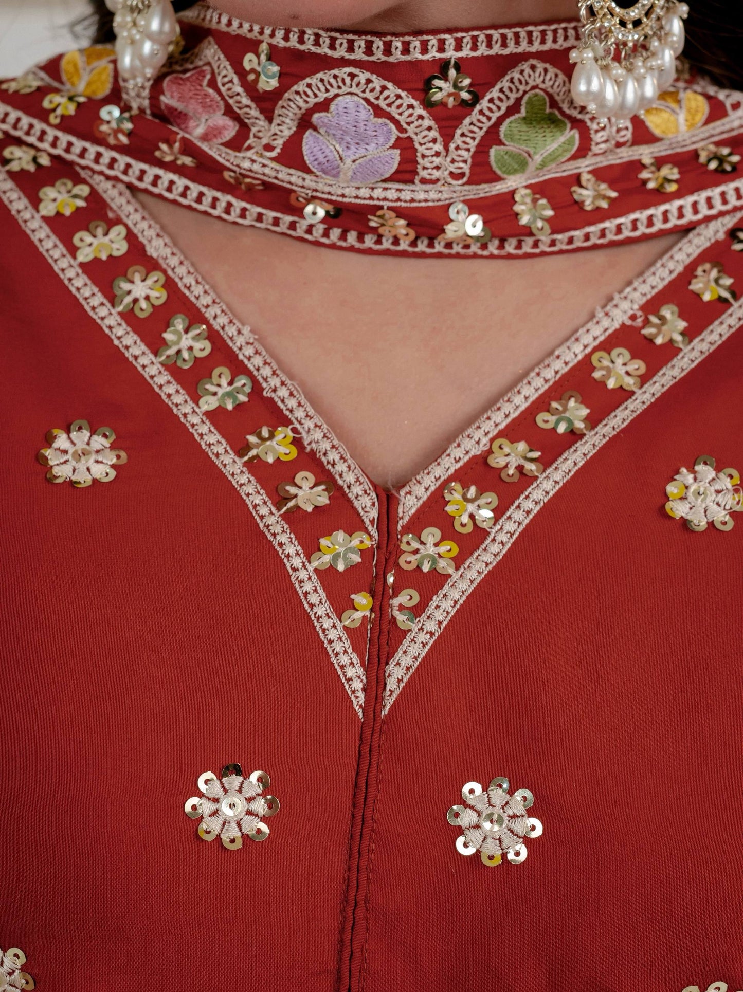 Heavy Roman Silk 5mm Sequin Embroidered Sharara Suit With Dupatta | Designer Party & Festive Wear