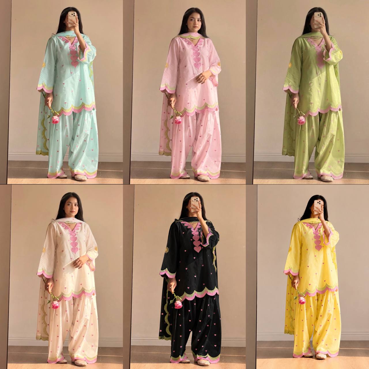 Designer Chanderi Cotton Farshi Salwar Suit Set with Embroidery, Sequence & Zari Work | Fully Stitched Kurta, Farshi Salwar & Dupatta