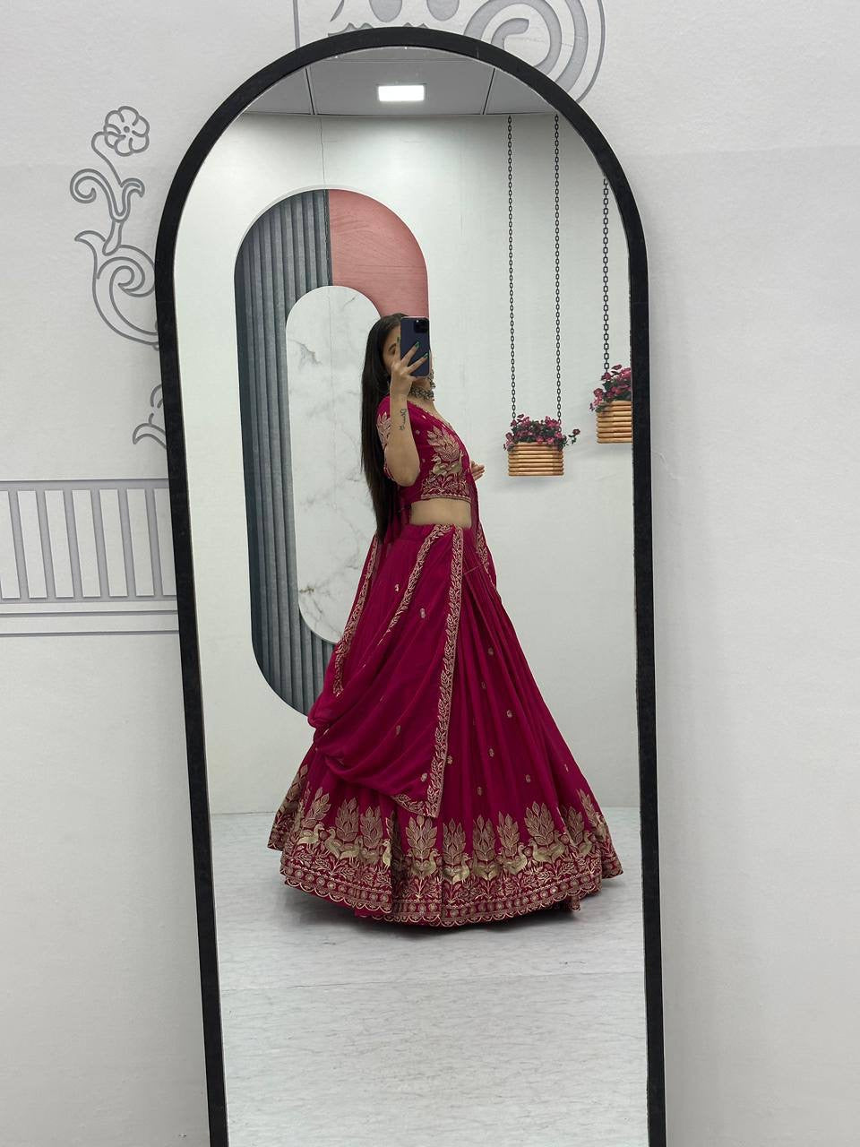 Pink Designer Ethnic Lehenga Choli Set with Embroidered Dupatta for Women