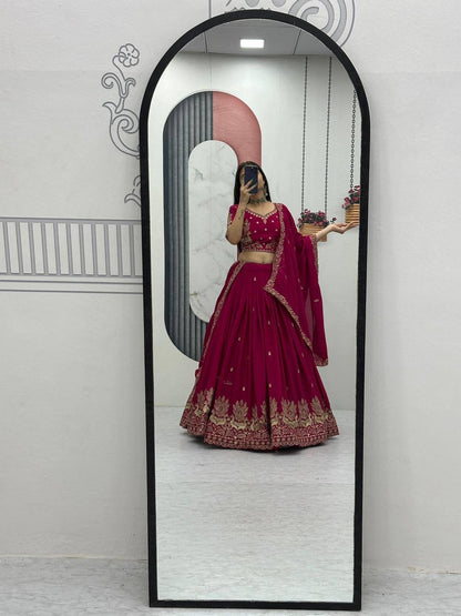Pink Embroidered Lehenga Choli for Wedding, Engagement, Sangeet and Festive Occasions