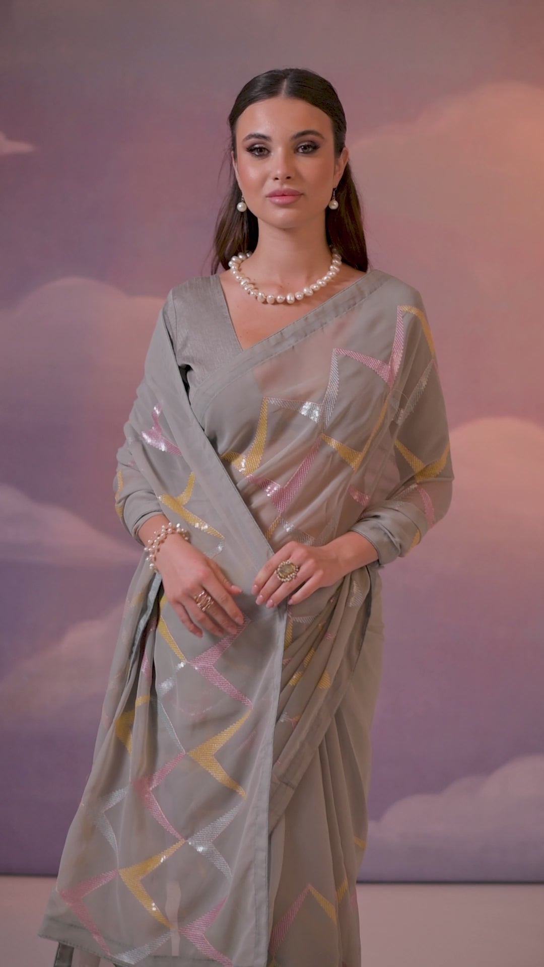 Festive Wear Heavy Georgette Designer Saree with Mono Banglory Blouse