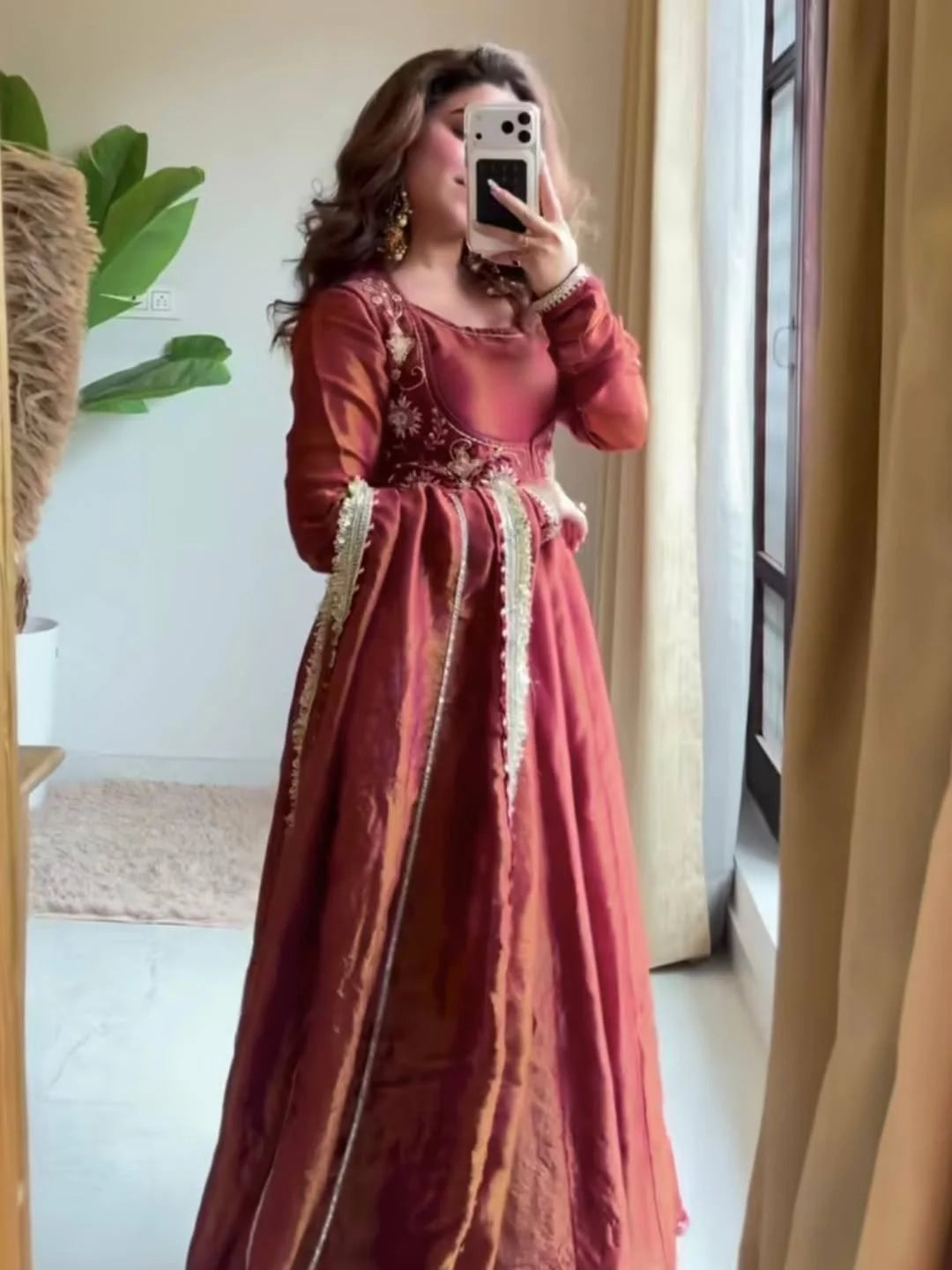 Amrapali Trend Designer Embroidered Koti Anarkali Suit in Heavy Silk | Party Wear Set
