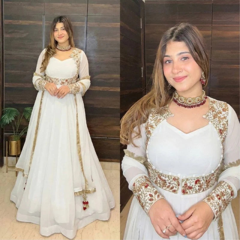 Designer Anarkali Gown with Jacket for Wedding & Festive Wear