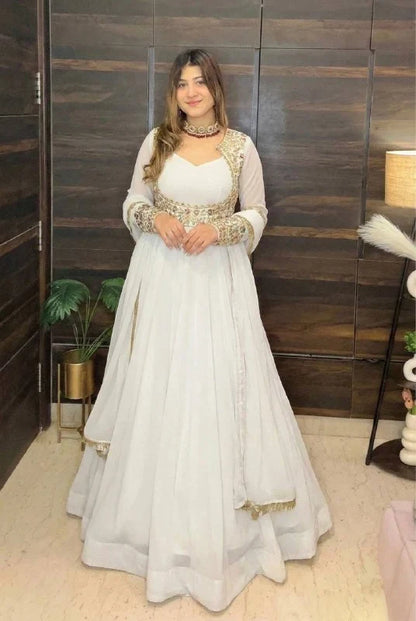 Designer Anarkali Gown with Jacket for Wedding & Festive Wear